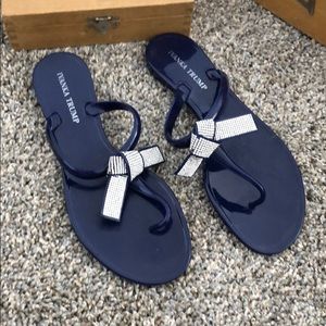 Ivanka Trump Blue Bow Jelly Sandal